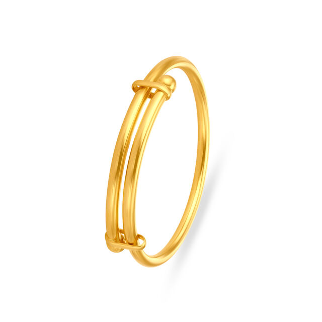 Minimalist 22 Karat Yellow Gold Overlap Bangle 2