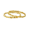 Enchanting Yellow Gold Carved Bangles,,hi-res 