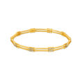 Distinctive Yellow Gold Beaded Ribbed Bangles 2