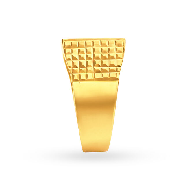 Square Leaf Gold Ring for Men,,hi-res 3