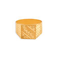Square Leaf Gold Ring for Men,,hi-res 4