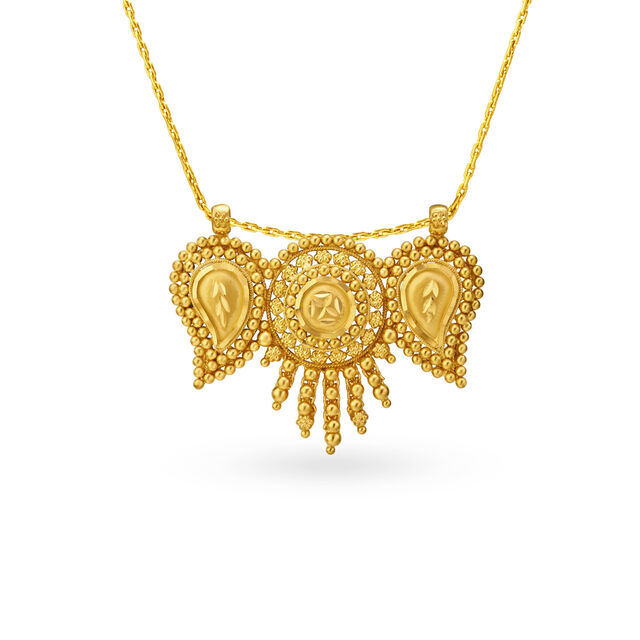 Riveting Rawa Work Gold Pendant 