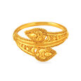 Ornate 22 Karat Yellow Gold Overlap-Design Ring 2
