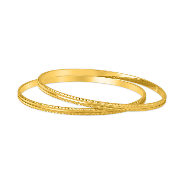 Adorned Yellow Gold Arc Bangles 