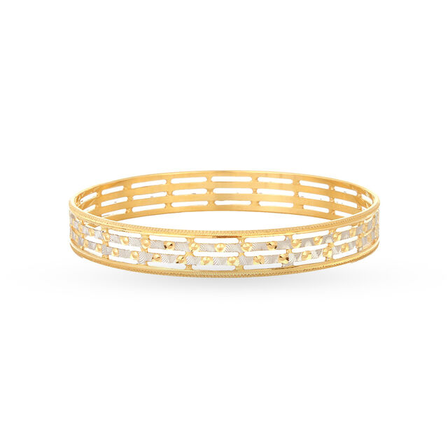 Hypnotic Yellow Gold Etched Bangles,,hi-res 