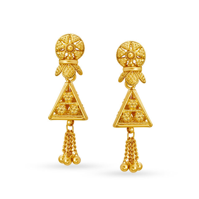 Artistic Fancy Gold Drop Earrings,,hi-res 