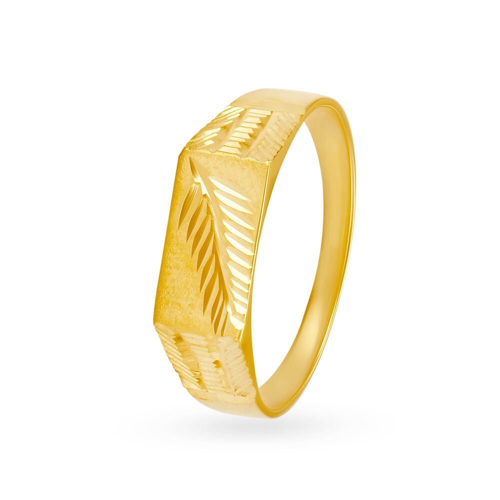 Buy Elegant Leaf Engraved Gold Ring for Men at Best Price Tanishq US