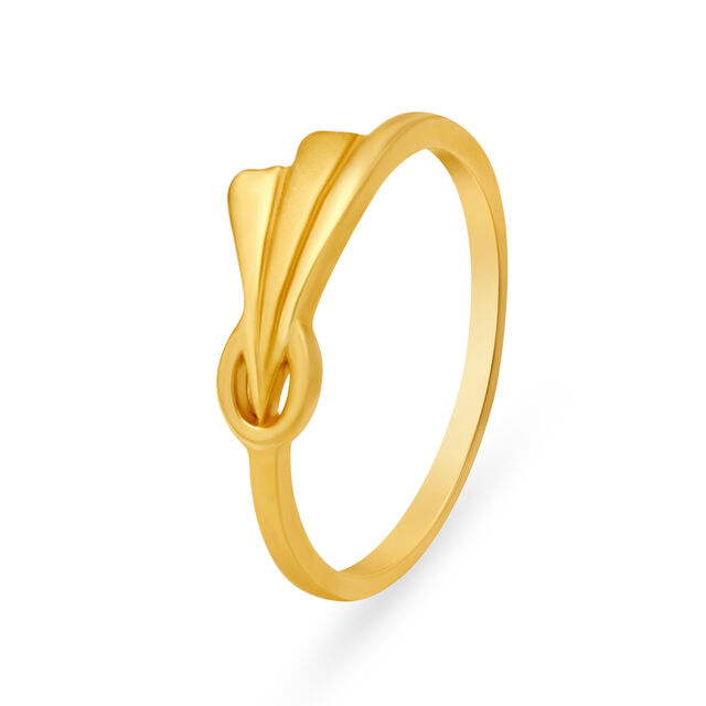Elegant 22 Karat Matte Yellow Gold Ring,,hi-res