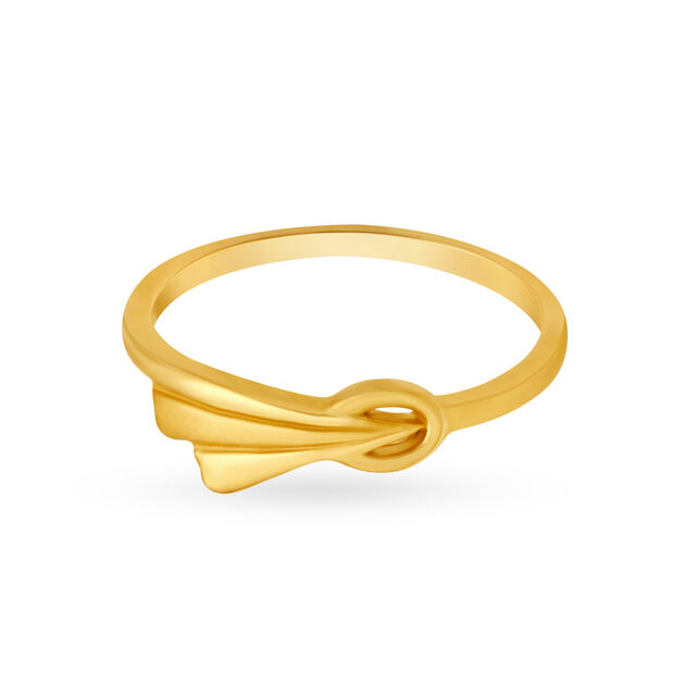 Elegant 22 Karat Matte Yellow Gold Ring,,hi-res