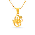 Dainty Gold Pendant with Om and Ganesha Design,,hi-res 