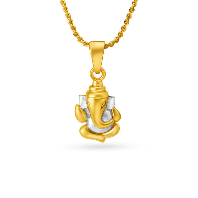 Aesthetic Ganesha Gold Pendant,,hi-res
