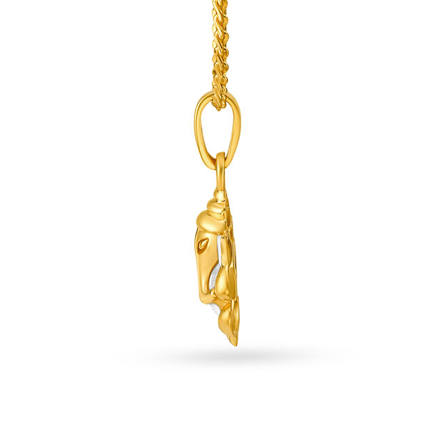Aesthetic Ganesha Gold Pendant,,hi-res