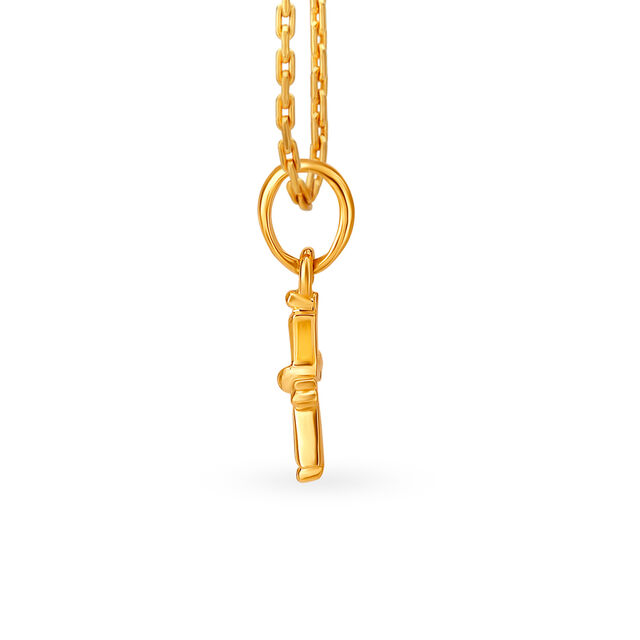 Cross Shaped Gold Pendant