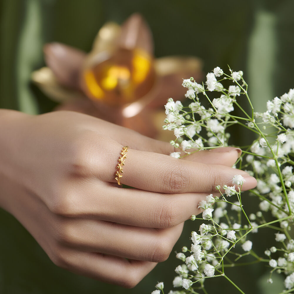 Leaf design gold rings hotsell