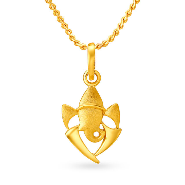 Eccentric Ganesha Gold Pendant,,hi-res 