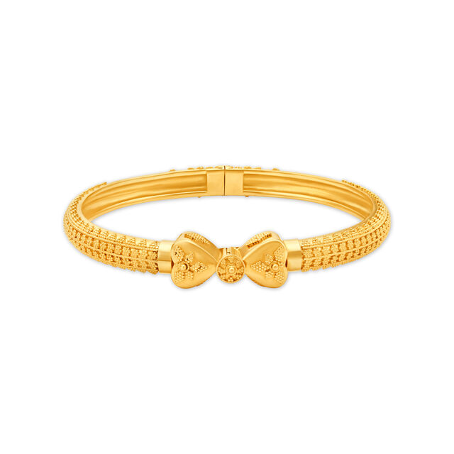 Whimsical 22 Karat Yellow Gold Bowtie Bangle,,hi-res 