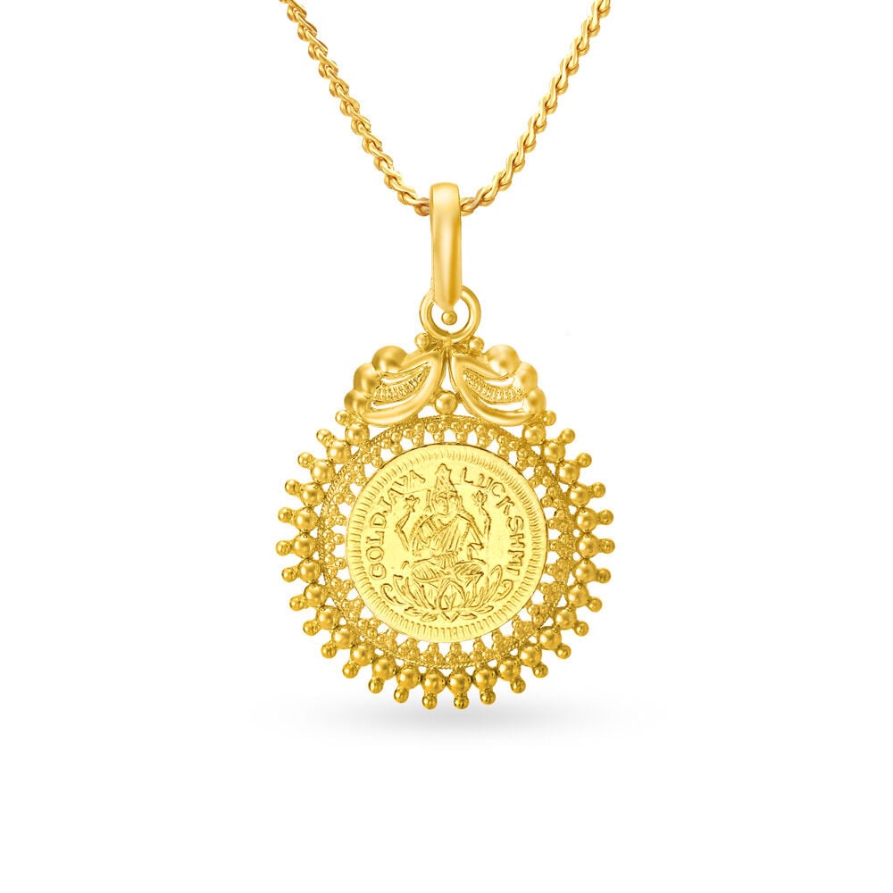 Buy Devotional Gold Lakshmi Kasu Pendant at Best Price Tanishq Singapore Online Store