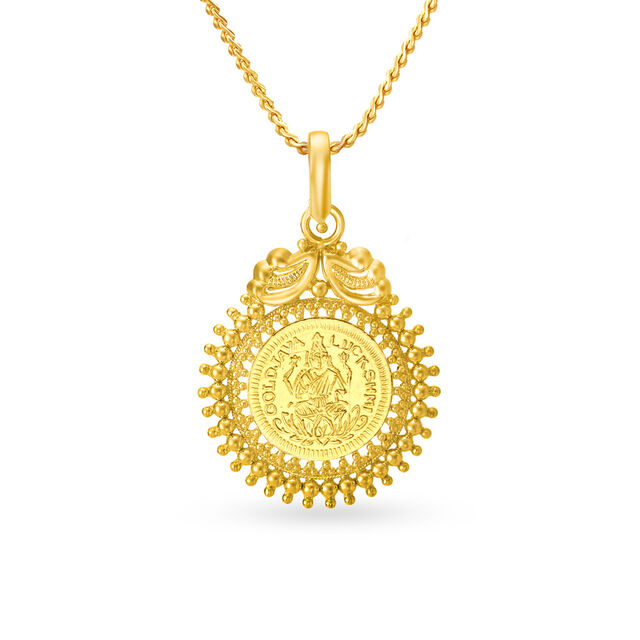 Devotional Gold Lakshmi Kasu Pendant,,hi-res 