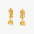 Rhombic Motif Gold Drop Earrings,,hi-res 