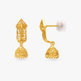Rhombic Motif Gold Drop Earrings,,hi-res 2