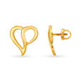 Petite 22 Karat Yellow Gold Heart Studs,,hi-res 2
