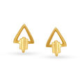 Petite Fancy Geometric Gold Stud Earrings 