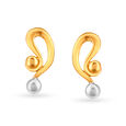 Contemporary Curvy Gold Stud Earrings for Kids,,hi-res 