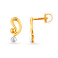 Contemporary Curvy Gold Stud Earrings for Kids,,hi-res 2