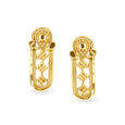 Traditional Rava Work Gold Stud Earrings,,hi-res 