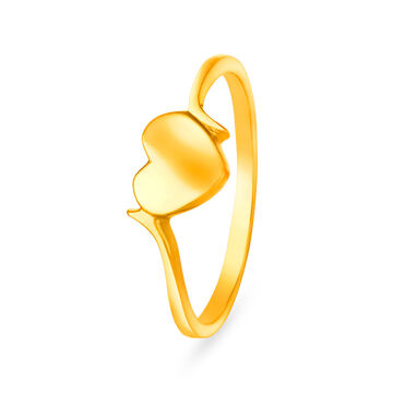Tanishq 22 Karat Gold Finger Ring with Heart Design