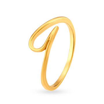 Contemporary 22 Karat Yellow Gold Wave Ring