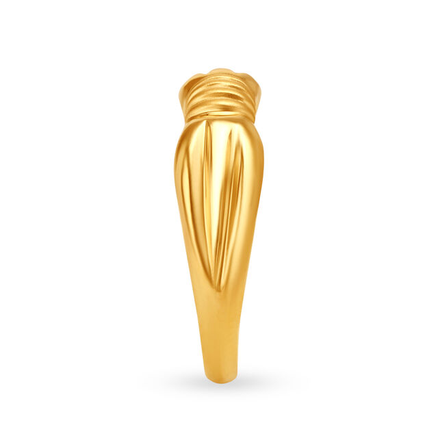Fascinating 22 Karat Yellow Gold Bow Design Matte Finger Ring 3