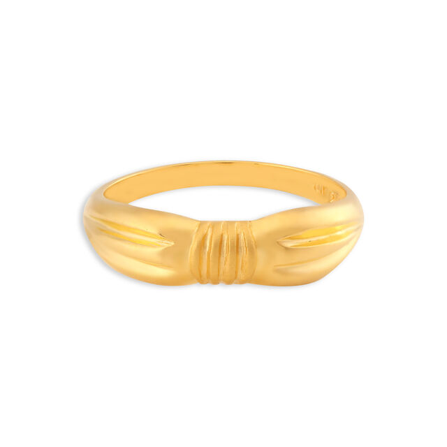 Fascinating 22 Karat Yellow Gold Bow Design Matte Finger Ring 4