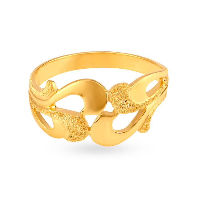 Glamorous 22 Karat Yellow Gold Swirling Finger Ring,,hi-res 2