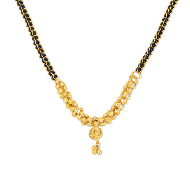 Beautiful Yellow Gold Carved Garland Mangalsutra