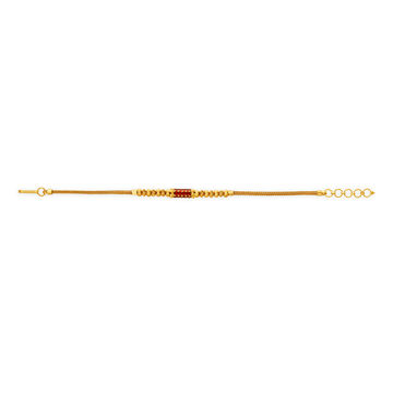 Ornate Yellow Gold Beaded Orb Chain Bracelet