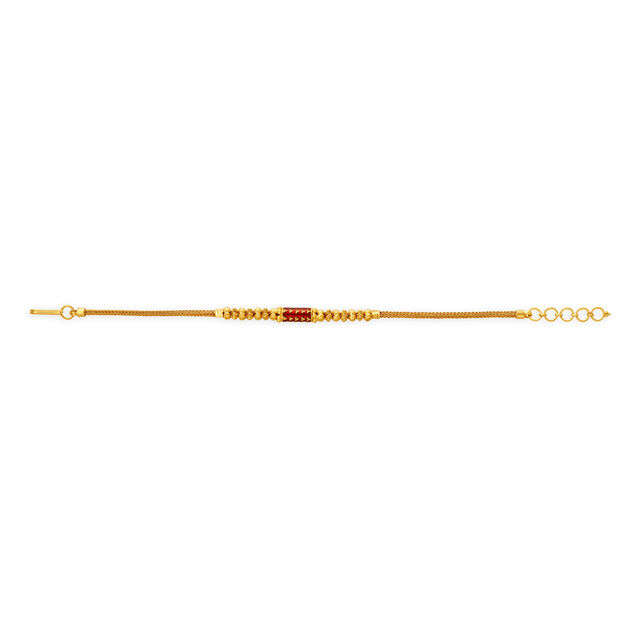 Ornate Yellow Gold Beaded Orb Chain Bracelet,,hi-res 