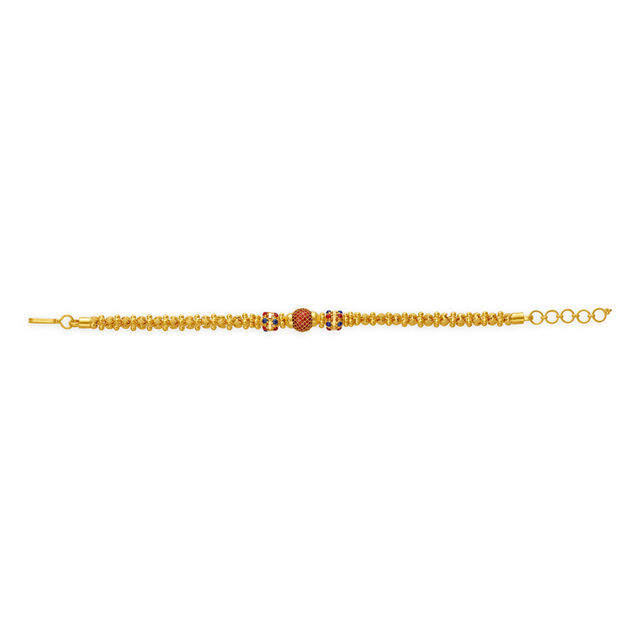 Elaborate Yellow Gold Beaded Orb Chain Bracelet 
