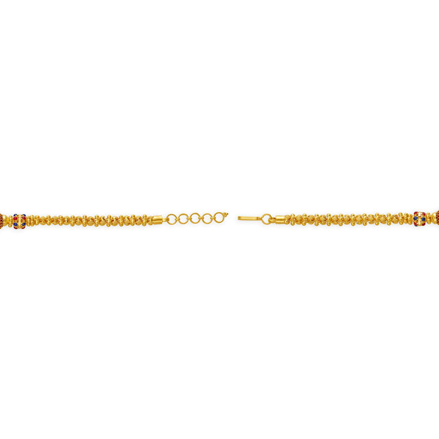Elaborate Yellow Gold Beaded Orb Chain Bracelet 2