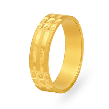 Geometric Layered Gold Ring for Men