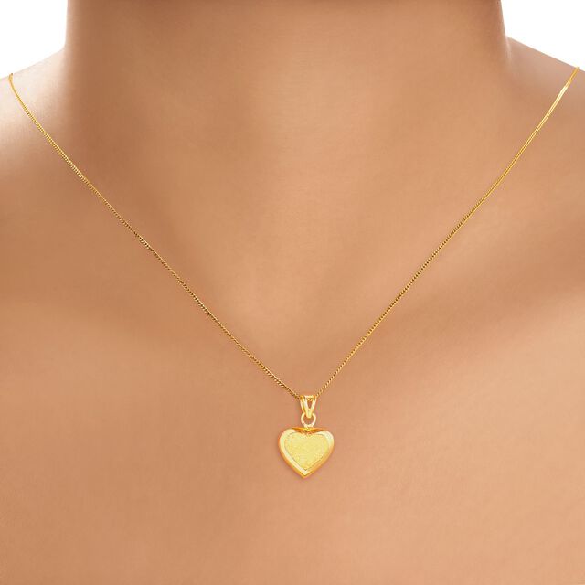 Alluring Yellow Gold Heart Pendant,,hi-res