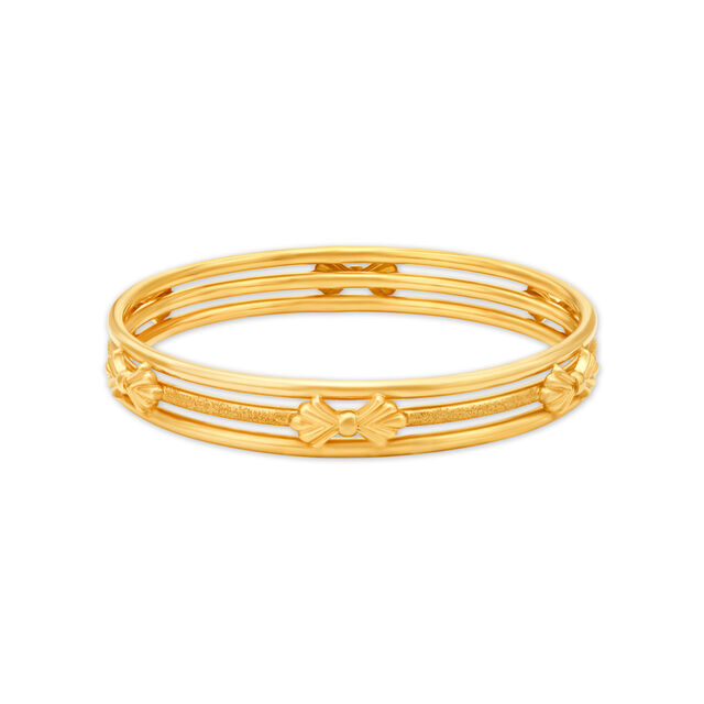 Charming Yellow Gold Bowtie Bangles,,hi-res