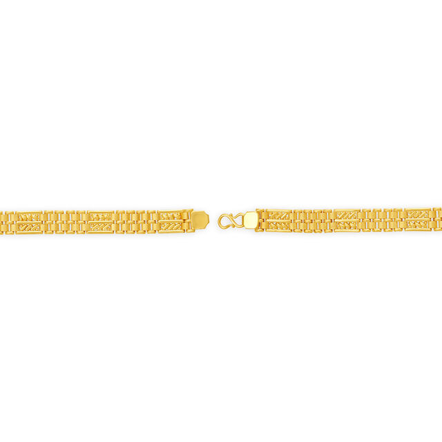Timeless 22 Karat Yellow Gold Etched Link Bracelet,,hi-res 2
