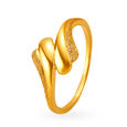 Elegant 22 Karat Yellow Gold Petal Finger Ring,,hi-res 