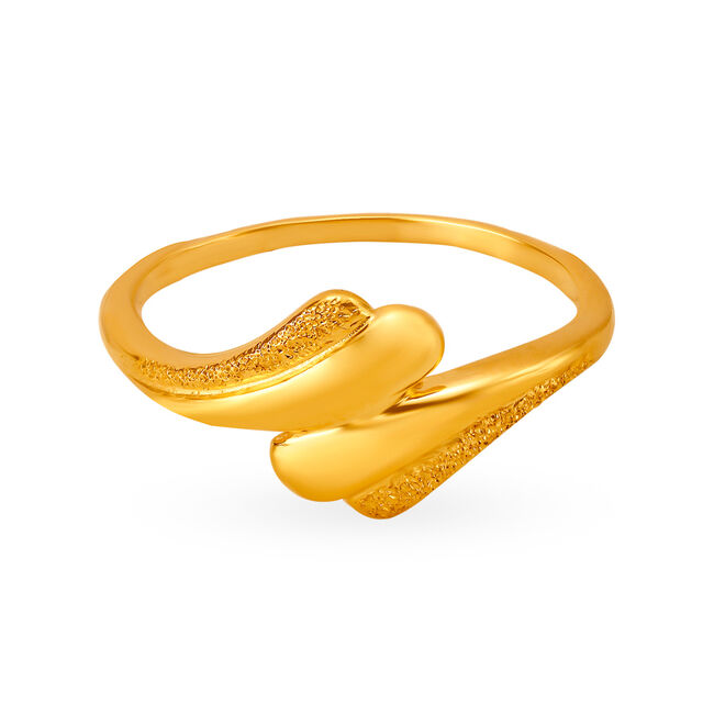 Elegant 22 Karat Yellow Gold Petal Finger Ring,,hi-res 2