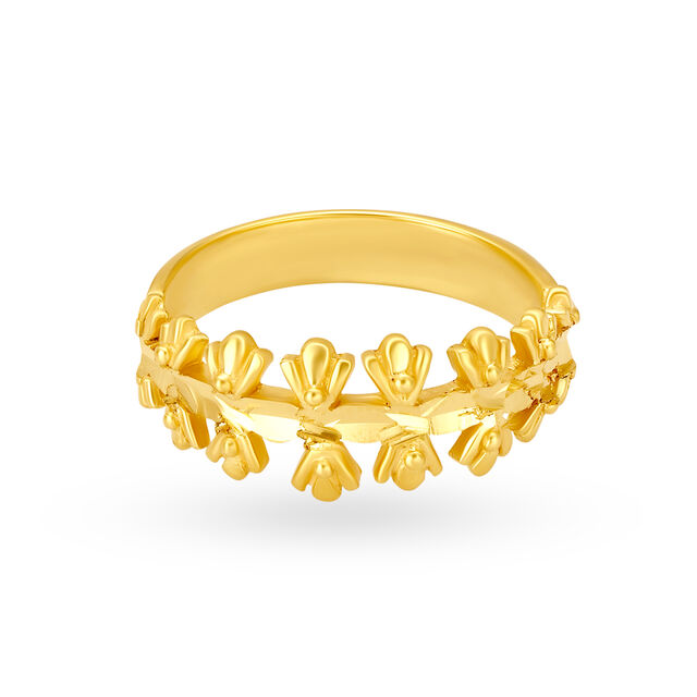Enticing 22 Karat Yellow Gold Floral Vine Finger Ring,,hi-res 2