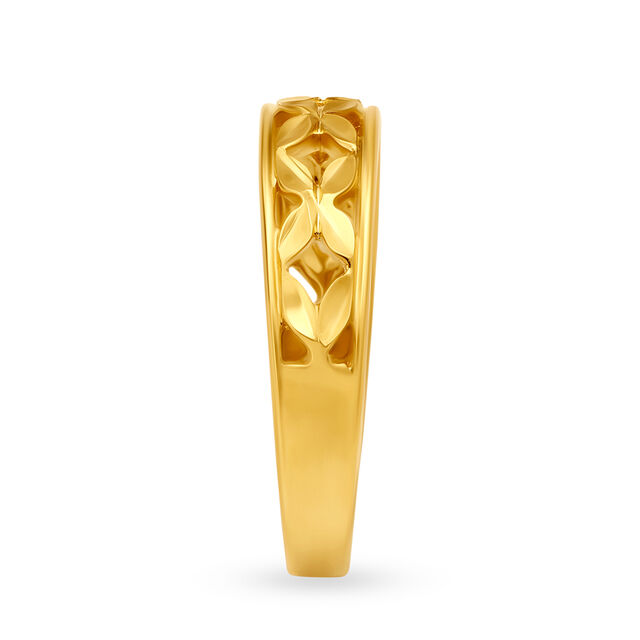 Classic 22 Karat Yellow Gold Floral Finger Ring,,hi-res 3