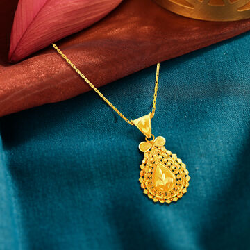 Rousing 22 Karat Yellow Gold Teardrop Pendant