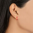 Entrancing 22 Karat Gold And Ruby Cross Drop Earrings 3