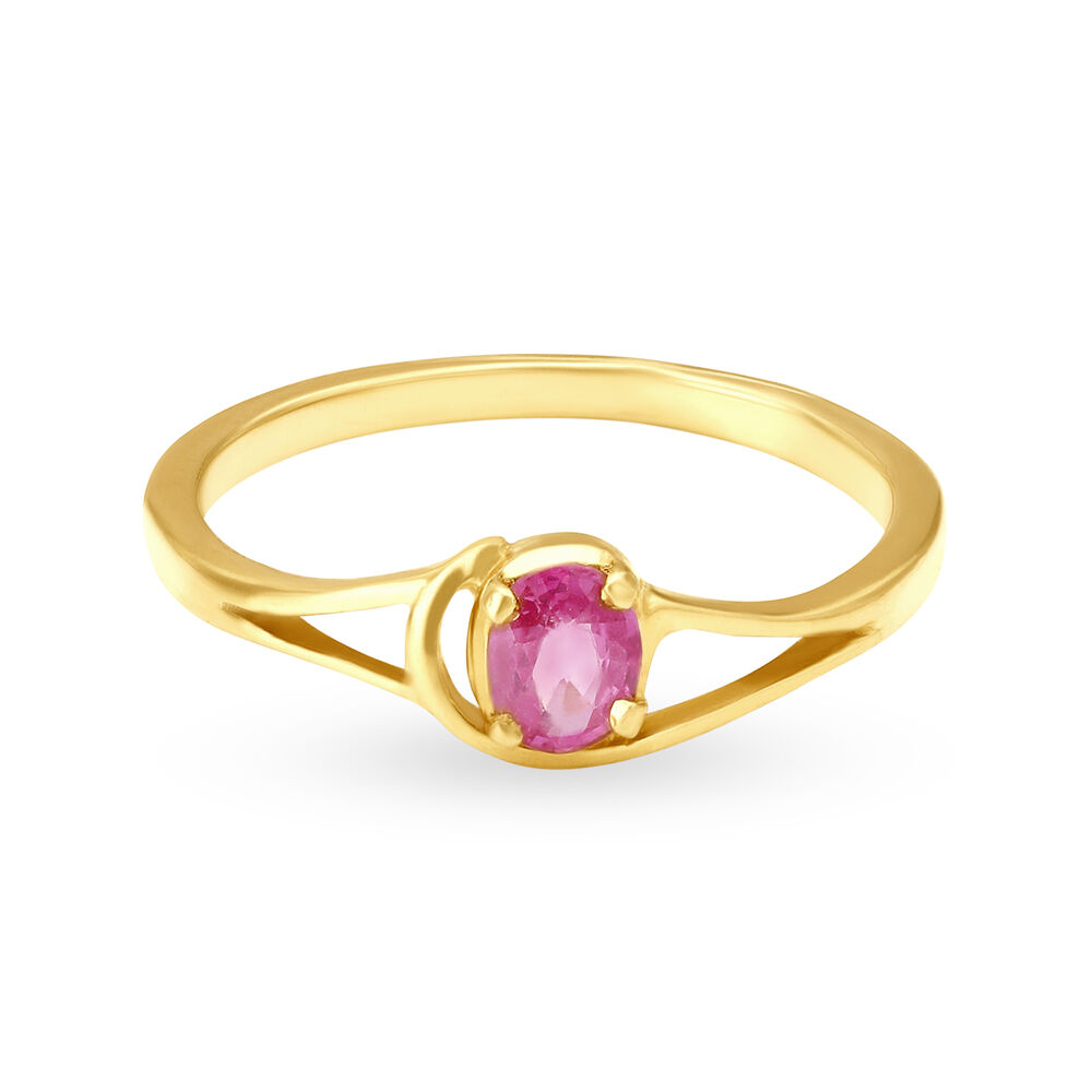 Buy Charming 22 Karat Yellow Gold And Ruby Looped Finger Ring at Best ...